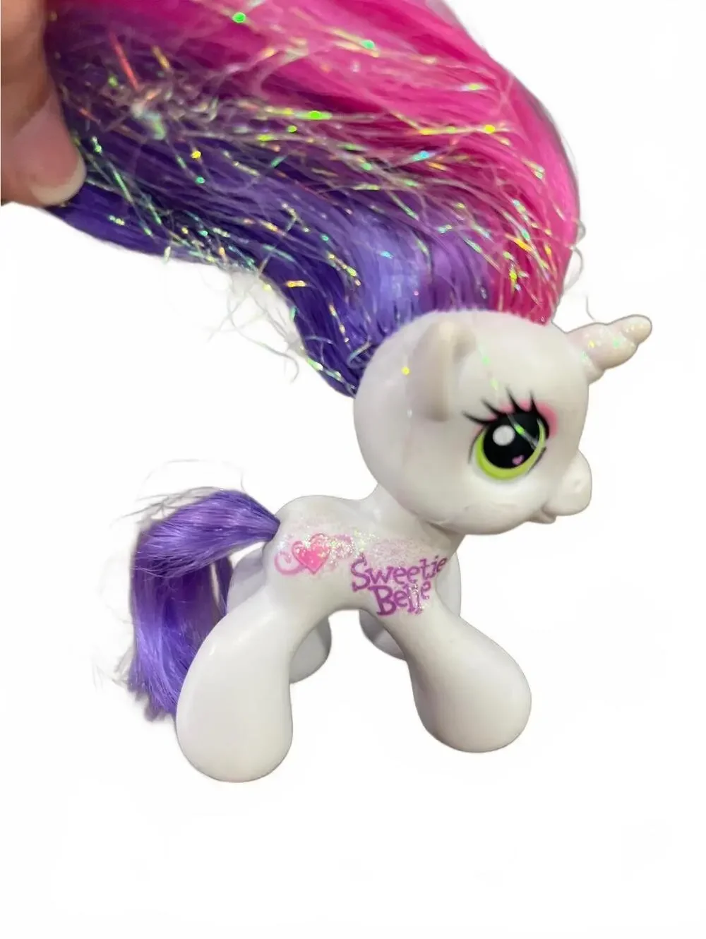 My Little Pony Sweetie Belle 2008 Generaion 3.5 Hasbro Unicorn with Glitter Hair